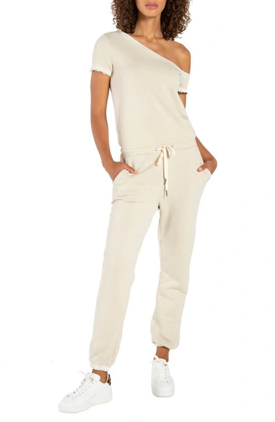 N:philanthropy Queenie Off The Shoulder Cotton Jumpsuit In Vintage Bone