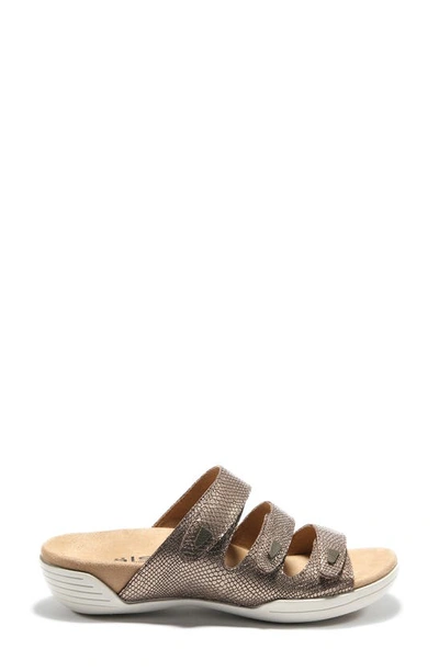 Halsa Footwear Hälsa Delight Strappy Slide Sandal In Bronze Leather