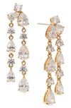 Nadri Leah Double Linear Drop Earrings In Gold