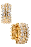 Nadri Leah Small Pavé Huggie Earrings In Gold