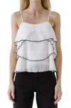 Endless Rose Tiered Ruffle Camisole In White