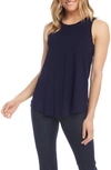 Karen Kane French Terry Tank In Blue