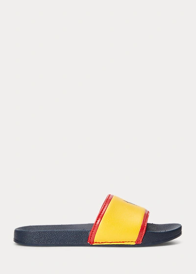 Polo Ralph Lauren Kids' Quilton Slide Sandal In Yellow