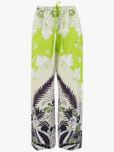 Valentino - Flowers Trousers In Lime
