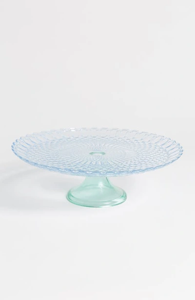 Anthropologie Home Anthropologie Soda Lime Glass Cake Stand In Light Blue Green