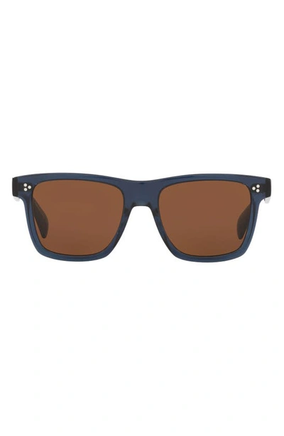 Oliver Peoples Casian 54mm Rectangular Sunglasses In Denim/ Brown