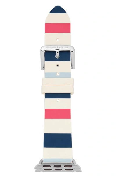 Kate Spade Apple Watch Strap, 38mm In Blue/ White/ Pink