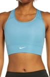 NIKE DRI-FIT SWOOSH PADDED LONGLINE SPORTS BRA,CZ4496