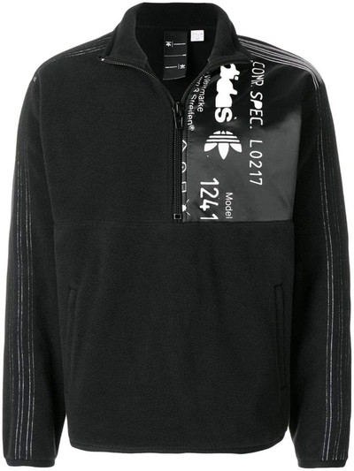 Adidas X Alexander Wang Adidas Originals By Alexander Wang Aw Polar Half Zip Sweatshirt In Black