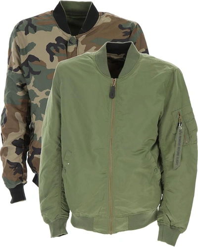 Alpha Industries Ma-1 Vf Lw Reversible Bomber Jacket In Green