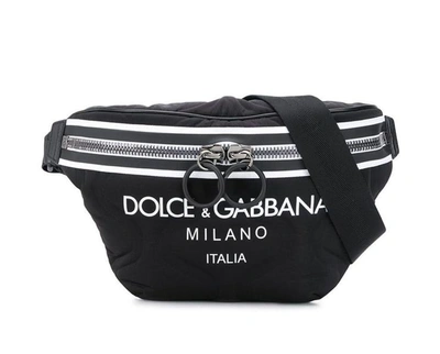 Dolce & Gabbana Palermo Neoprene Logo Belt Bag Bags > Bags Man In Black