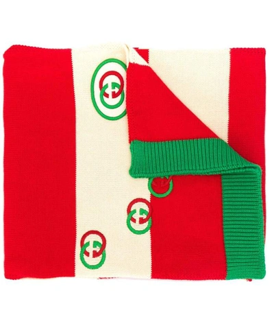 Gucci Tommy Gg Logo Knit Scarf In Multiple Colors