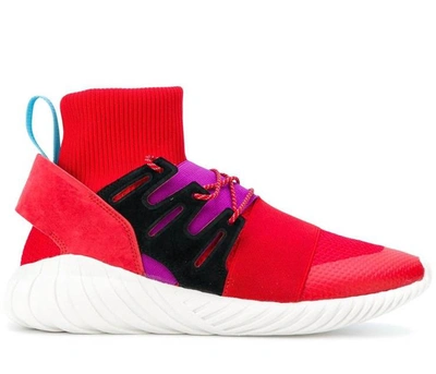 Adidas Originals Tubular Red Polyester Hi Top Sneakers