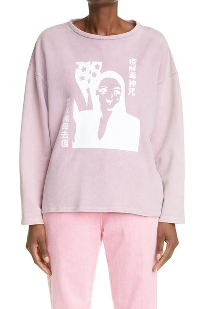 Liberal Youth Ministry Unisex Anime Graphic Sweatshirt In Acid Pink