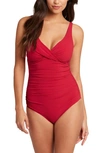 Sea Level Cross Front Multifit One-piece Swimsuit In Red