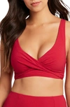 Sea Level Cross Front Multifit Bikini Top In Red