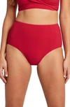 Sea Level High Waist Bikini Bottoms In Red