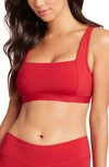Sea Level Square Neck Bralette Bikini Top In Red