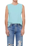 Citizen Of Humanity Jordana Roll Sleeve Tee In Aquifer