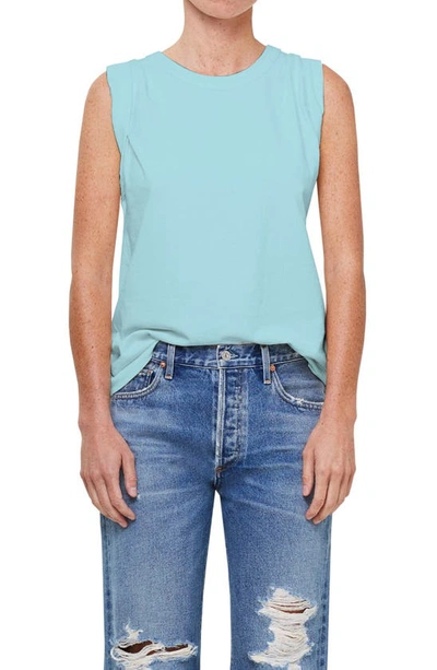 Citizen Of Humanity Jordana Roll Sleeve Tee In Aquifer