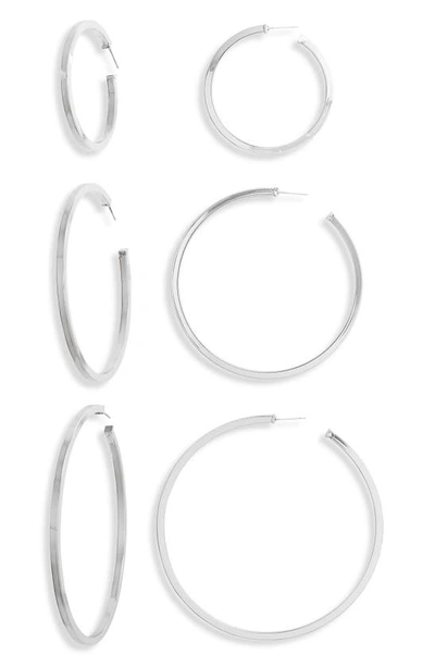 8 Other Reasons X Draya Michele City Limits Set Of 3 Hoop Earrings In Silver