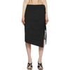 OFF-WHITE BLACK FORMAL STRINGS MIDI SKIRT