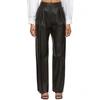 MICHAEL LO SORDO BROWN WIDE LEATHER BOY PANTS