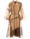 FENDI FENDI SHEER BELTED SHIRT DRESS