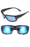 Costa Del Mar Fantail 60mm Polarized Sunglasses In Blackout/ Blue Mirror