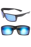 Costa Del Mar Reefton 65mm Polarized Sunglasses In Blackout/ Blue Mirror