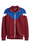 Puma X Maison Kitsuné Logo Colour-block Jacket In Rhododendron
