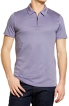 Robert Barakett Georgia Zip Polo In Foggy Purple