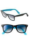 Ray Ban Classic Wayfarer 50mm Sunglasses In Black/ Blue