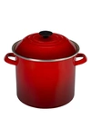 Le Creuset 10 Quart Enamel On Steel Stock Pot With Lid In Cerise