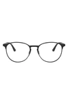 Ray Ban 55mm Semi Rimless Round Optical Glasses In Matte Black