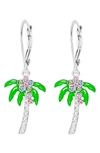 Chanteur Kids' Palm Tree Drop Earrings In Green Multi