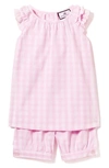 Petite Plume Amelie Gingham Two-piece Short Set In Pink