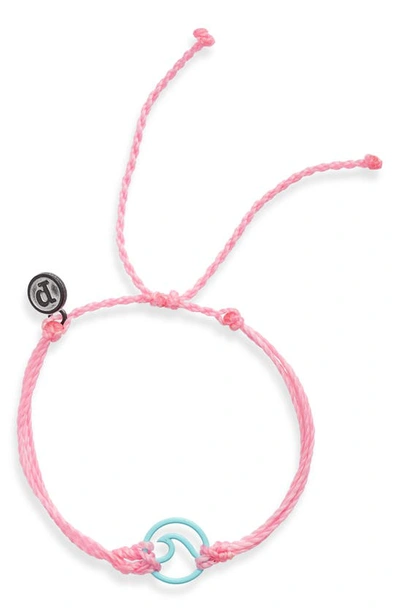 Pura Vida Wave Braided Cord Bracelet In Light Pink