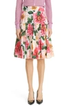 DOLCE & GABBANA FLORAL PRINT A-LINE POPLIN SKIRT,F4BI3THS5H9