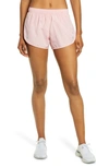 Nike Tempo High Cut Running Shorts In Pink Glaze/ Reflective Silver