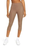 Girlfriend Collective High Waist Capri Leggings In Brownie