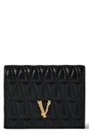 VERSACE VIRTUS QUILTED LEATHER BIFOLD WALLET,DPDG704VDNATR7S