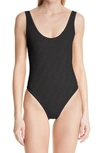 Fendi Ff Logo One-piece Swimsuit In Black