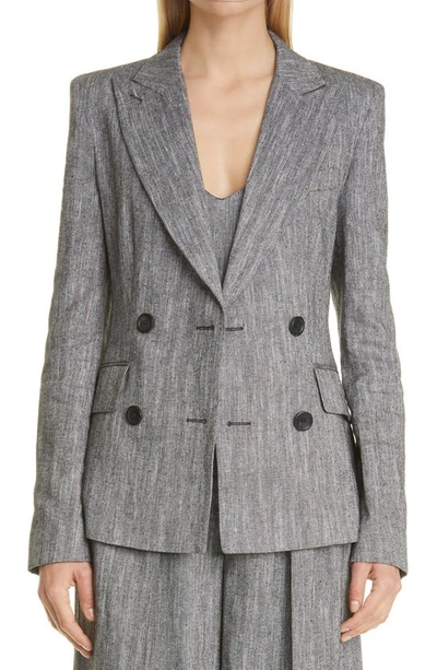 Max Mara Women's Gru Double-breasted Herringbone Blazer In Black,white