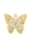 Ef Collection Baby Butterfly Single Stud Earring In Yellow Gold