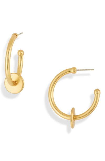Madewell Washer Medium Hoop Earrings In Vintage Gold