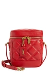 Saint Laurent '80s Vanity Case Matelasse Leather Shoulder Bag In 6805 Rouge Eros