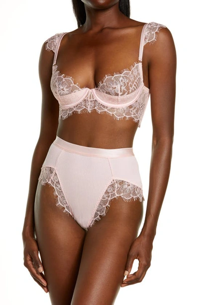 Oh La La Cheri Maria Underwire Bra & High Waist Panties In Crystal Rose