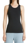 Nili Lotan Coana Ribbed Tank Top In Washed Black