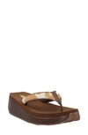 Volatile Neville Genuine Calf Hair Platform Flip Flop In Tan White Calf Hair